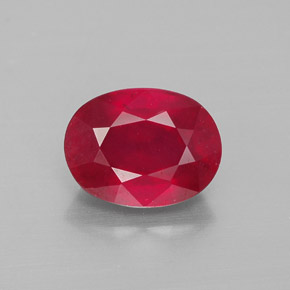 2.54 ct Red Ruby Gemstone, Ruby Gem in Oval Facet Shape for Sale.