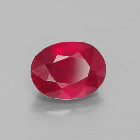 2.54 ct Red Ruby Stone, Natural Ruby in Oval Facet Shape for Sale