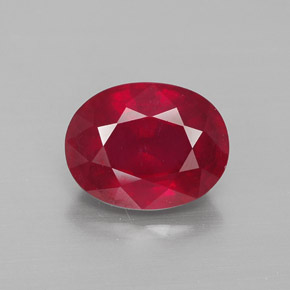 2.81 ct Red Ruby Gemstone, Ruby Gem in Oval Facet Shape for Sale.