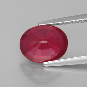 Ruby Gemstone in 9 x 7 mm (calibrated) Size for Sale, Ruby Stone in Pink Red Color