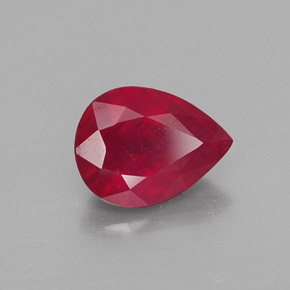 2.08 ct Red Ruby Stone, Natural Ruby in Pear Facet Shape for Sale