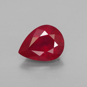2.00 ct Red Ruby Gemstone, Ruby Gem in Pear Facet Shape for Sale.