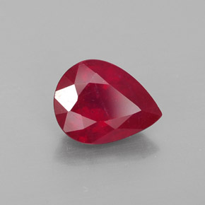 2.00 ct Red Ruby Stone, Natural Ruby in Pear Facet Shape for Sale