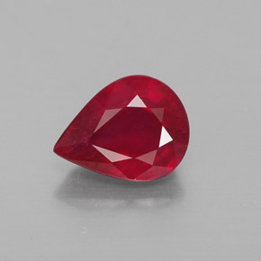 2.09 ct Red Ruby Gemstone, Ruby Gem in Pear Facet Shape for Sale.