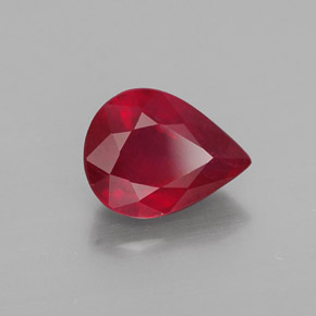 2.09 ct Red Ruby Stone, Natural Ruby in Pear Facet Shape for Sale