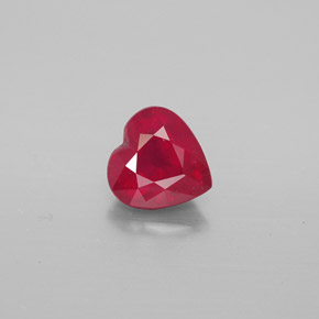 1.51 ct Red Ruby Gemstone, Ruby Gem in Heart Facet Shape for Sale.