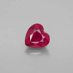 1.91 ct Red Ruby Gemstone, Ruby Gem in Heart Facet Shape for Sale.