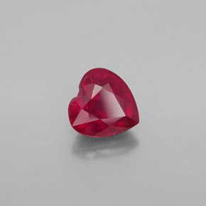 1.91 ct Red Ruby Stone, Natural Ruby in Heart Facet Shape for Sale