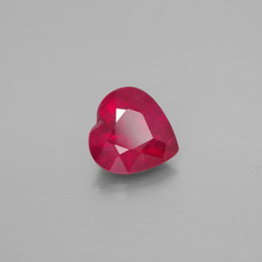 1.38 ct Red Ruby Stone, Natural Ruby in Heart Facet Shape for Sale