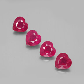 4.52 ct Red Ruby Gemstone, Ruby Gem in Heart Facet Shape for Sale.