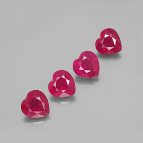 4.52 ct Red Ruby Stone, Natural Ruby in Heart Facet Shape for Sale
