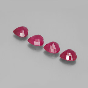 Ruby Gemstone in 6 x 6 mm (calibrated) Size for Sale, Ruby Stone in Pink Red Color