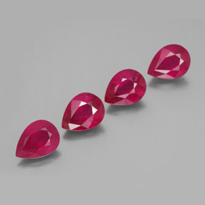 5.64 ct Red Ruby Stone, Natural Ruby in Pear Facet Shape for Sale