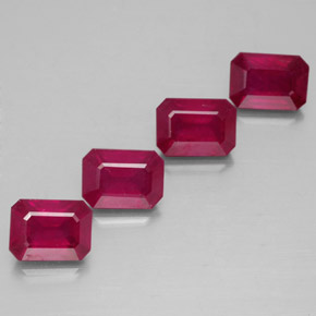 5.69 ct Red Ruby Gemstone, Ruby Gem in Octagon Facet Shape for Sale.