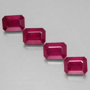 5.69 ct Red Ruby Stone, Natural Ruby in Octagon Facet Shape for Sale