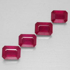 5.17 ct Red Ruby Gemstone, Ruby Gem in Octagon Facet Shape for Sale.