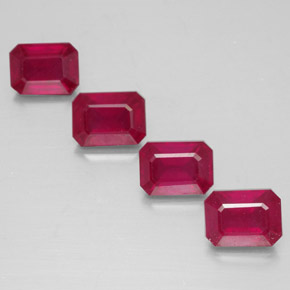 5.17 ct Red Ruby Stone, Natural Ruby in Octagon Facet Shape for Sale