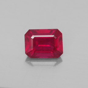 2.06 ct Red Ruby Gemstone, Ruby Gem in Octagon Facet Shape for Sale.