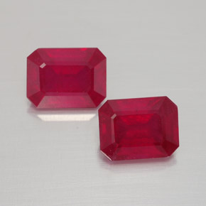 4.11 ct Red Ruby Gemstone, Ruby Gem in Octagon Facet Shape for Sale.