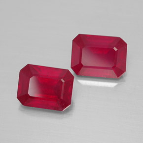 4.11 ct Red Ruby Stone, Natural Ruby in Octagon Facet Shape for Sale