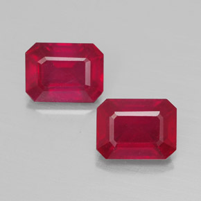 4.54 ct Red Ruby Gemstone, Ruby Gem in Octagon Facet Shape for Sale.
