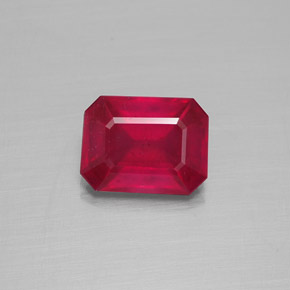 1.72 ct Red Ruby Gemstone, Ruby Gem in Octagon Facet Shape for Sale.