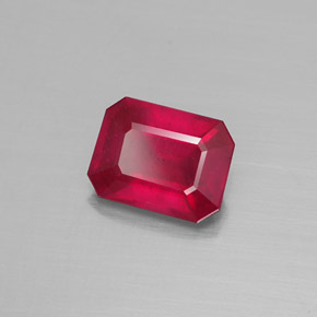 1.72 ct Red Ruby Stone, Natural Ruby in Octagon Facet Shape for Sale
