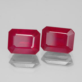 4.93 ct Red Ruby Stone, Natural Ruby in Octagon Facet Shape for Sale