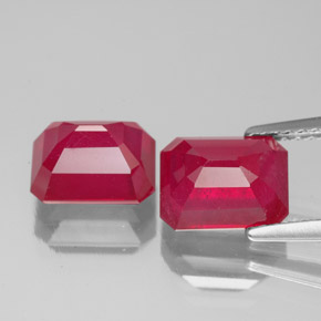 Ruby Gemstone in 8 x 6 mm (calibrated) Size for Sale, Ruby Stone in Pink Red Color