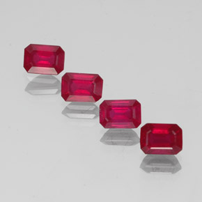 4.86 ct Red Ruby Gemstone, Ruby Gem in Octagon Facet Shape for Sale.