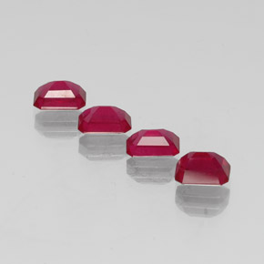 Ruby Gemstone in 7 x 5 mm (calibrated) Size for Sale, Ruby Stone in Pink Red Color