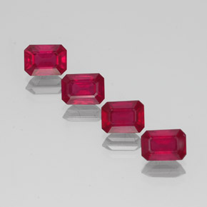5.14 ct Red Ruby Gemstone, Ruby Gem in Octagon Facet Shape for Sale.