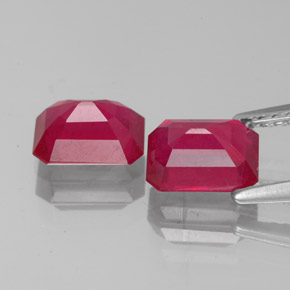 Ruby Gemstone in 7 x 5 mm (calibrated) Size for Sale, Ruby Stone in Pink Red Color