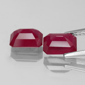 Ruby Gemstone in 7 x 5 mm (calibrated) Size for Sale, Ruby Stone in Pink Red Color
