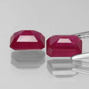 Ruby Gemstone in 7 x 5 mm (calibrated) Size for Sale, Ruby Stone in Pink Red Color