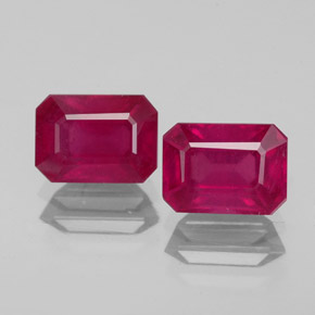 3.05 ct Red Ruby Gemstone, Ruby Gem in Octagon Facet Shape for Sale.