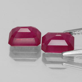 Ruby Gemstone in 7 x 5 mm (calibrated) Size for Sale, Ruby Stone in Pink Red Color