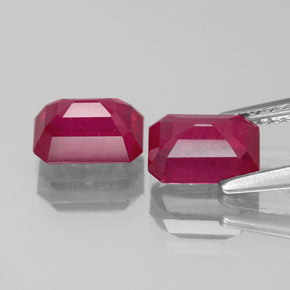 Ruby Gemstone in 7 x 5 mm (calibrated) Size for Sale, Ruby Stone in Pink Red Color