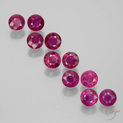 2.18 ct Round Cut Ruby, 3.5 mm From Myanmar, Photo A