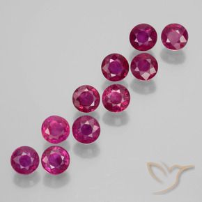 2.18 ctw Purple Ruby Stones, Natural Ruby in Round Facet Shape for Sale