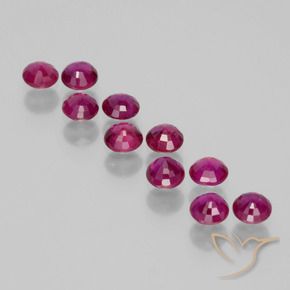 Ruby Gemstones in 3.5 mm (calibrated) Size for Sale, Ruby Stones in Deep Purple Color
