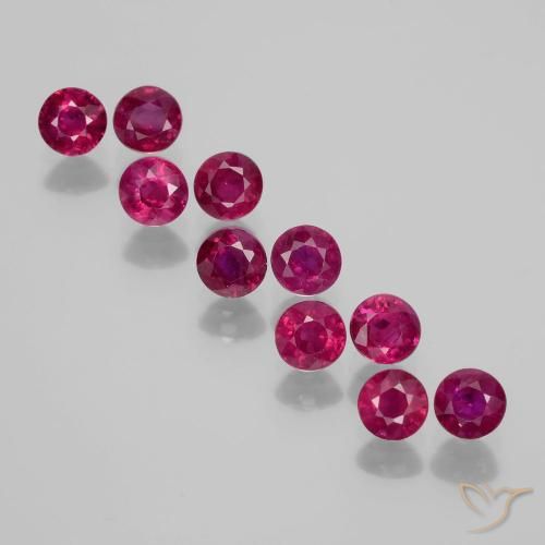 0.25ct Natural Pinkish Red Ruby, Round, SI-I1