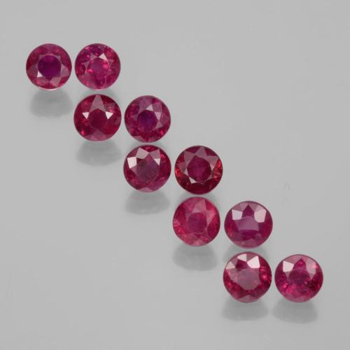 Pinkish Red Ruby Gem - 0.3ct Round Facet (ID: 399499)