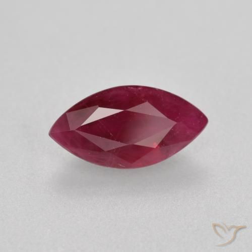 0.98 ct Red Ruby Stone, Natural Ruby in Marquise Facet Shape for Sale