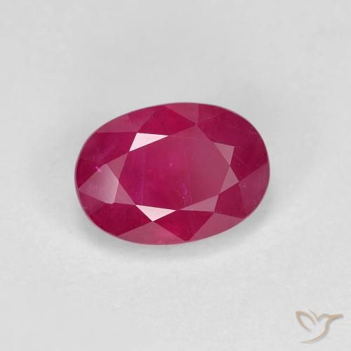 1.23 ct Red Ruby Stone, Natural Ruby in Oval Facet Shape for Sale