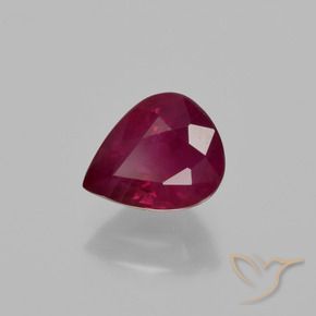 1.30 ct Red Ruby Stone, Natural Ruby in Pear Facet Shape for Sale