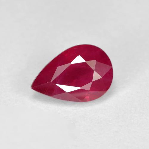1.02 ct Red Ruby Gemstone, Ruby Gem in Pear Facet Shape for Sale.
