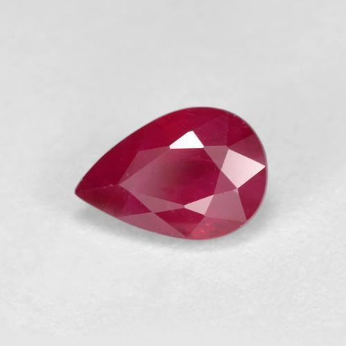 1.02 ct Red Ruby Stone, Natural Ruby in Pear Facet Shape for Sale
