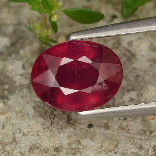 Rojo medio Rubí Gema - 1.7ct Forma ovalada (ID: 465330)