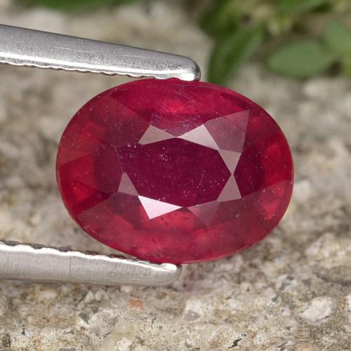 Medium Red Рубин Камень - 1.7ct Фасетный Овал (ID: 465356)